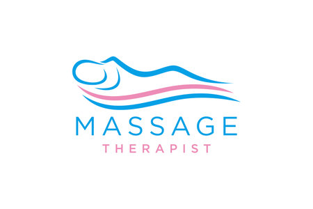 Massage Logo Design. Handwork or hand care. Logo for a beauty salon or massageのイラスト素材