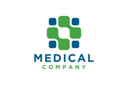 Modern Healthcare Medical Logo. Geometric Linear Rounded Cross Sign Health Iconのイラスト素材