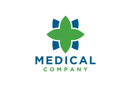 Modern Healthcare Medical Logo. Geometric Linear Rounded Cross Sign Health Iconのイラスト素材