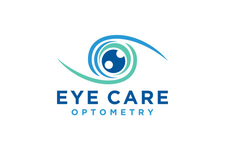 Creative Care Eye Concept Logo Design Template, Eye Care logo design Vector, Icon Symbolのイラスト素材