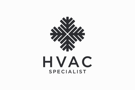HVAC logo design, heating ventilation and air conditioning, HVAC logo pack template collectionのイラスト素材