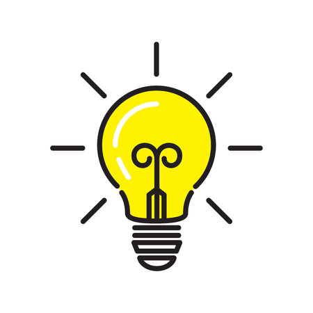 light bulb icon isolated on white background. Vector illustrationのイラスト素材
