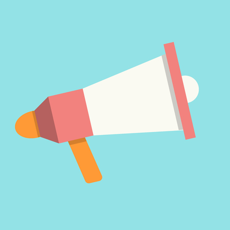 Megaphone illustration in flat style. Design element for poster, flyer, infographic Vector illustrationのイラスト素材