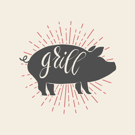 Pork illustration on white background.のイラスト素材