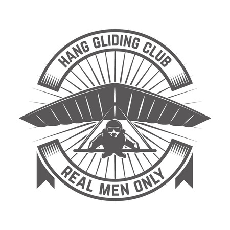 Hang gliding club emblem template. Design element for logo, label, emblem, sign. Vector illustrationのイラスト素材
