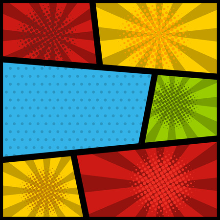 Comic style framed background. Design element for flyer, poster.のイラスト素材