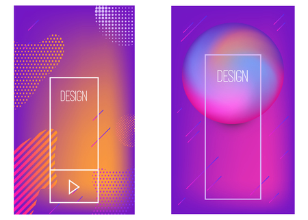 Set of banner design templates with abstract  vibrant gradient shapes. Design element for poster, card, flyer,presentation, brochures,cover. Vector imageのイラスト素材