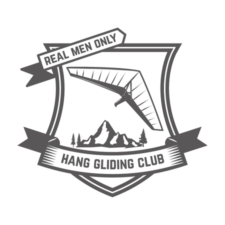 Hang gliding club emblems template. Design element for sign, badge, t shirt, poster. Vector illustrationのイラスト素材