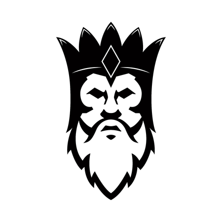 Bearded king icon. Design element for sign, badge, t shirt, poster. Vector illustrationのイラスト素材