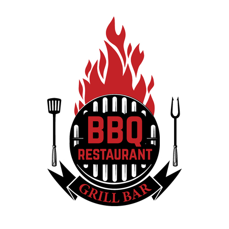 Bbq and grill icon.Design element for  label, emblem, sign, badge, poster, t shirt.のイラスト素材
