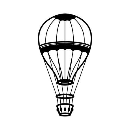 Air balloon illustration on white background. Design element for logo, label, emblem, sign, poster. Vector imageのイラスト素材