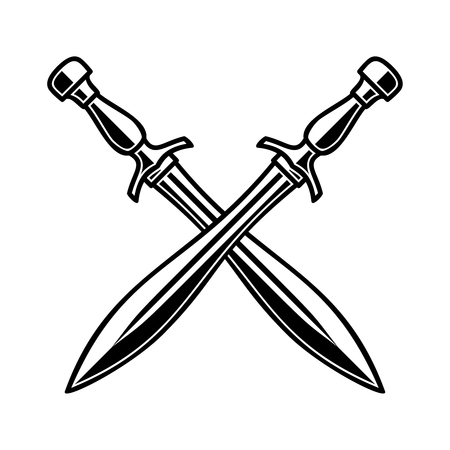 Vector of Crossed medieval swords on - ID:1-127273223 - Royalty Free ...