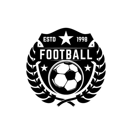 Soccer club emblem. Design element for logo, label, sign, poster. Vector illustrationのイラスト素材