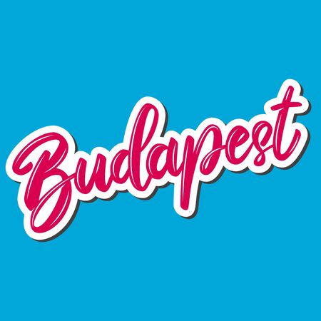 Budapest (capital of Hungary).  Lettering phrase on white background. Design element for poster, banner, t shirt, emblem. Vector illustrationのイラスト素材