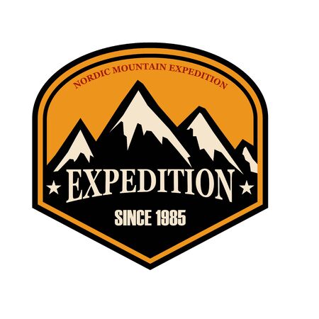 Mountain camp emblem template.のイラスト素材