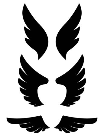 Set of eagle wing icons. Design elements for label, sign, badge. Vector illustrationのイラスト素材