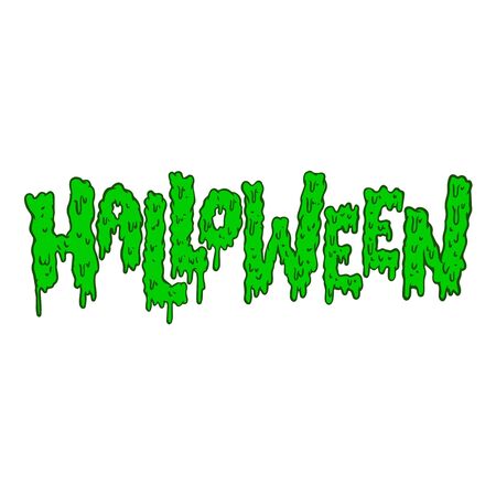 Halloween. Lettering phrase in slime style. Halloween theme. Design element for poster, card, banner, sign. Vector illustrationのイラスト素材