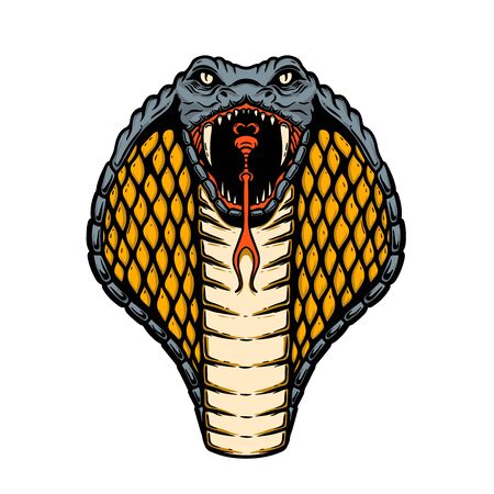 Illustration of cobra snake. Design element for poster, card, banner, flyer. Vector illustrationのイラスト素材