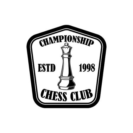 Chess club emblem template. Design element for emblem, sign, logo, label, poster, card. Vector illustrationのイラスト素材