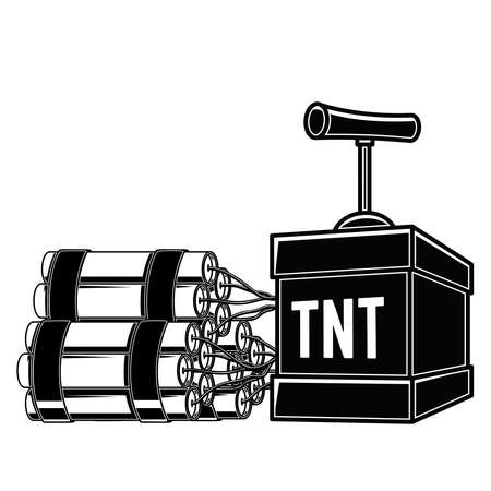 Illustration of dynamite sticks and detonator isolated on white background.のイラスト素材
