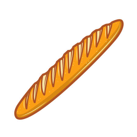 Illustration of french bread. Design element for poster, card, banner, menu. Vector illustrationのイラスト素材