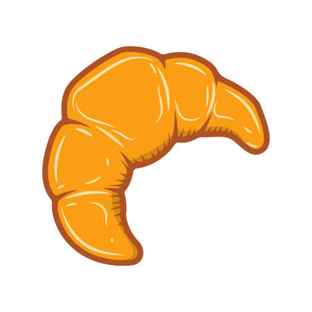 Illustration of french croissant. Design element for poster, card, banner, menu. Vector illustrationのイラスト素材