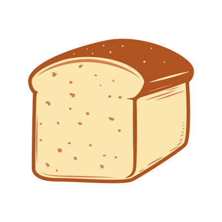 Illustration of bread in engraving style. Design element for poster, card, banner, menu. Vector illustrationのイラスト素材