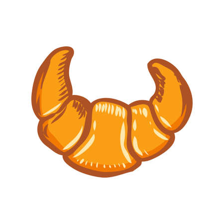 Illustration of french croissant. Design element for poster, card, banner, menu. Vector illustrationのイラスト素材