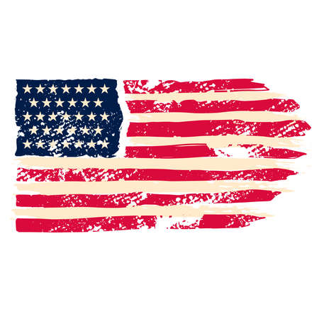 usa flag in grunge style. Design element for poster, card, banner, sign, emblem. Vector illustrationのイラスト素材