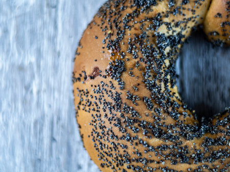 sweet buns on a rough wooden backgroundの写真素材