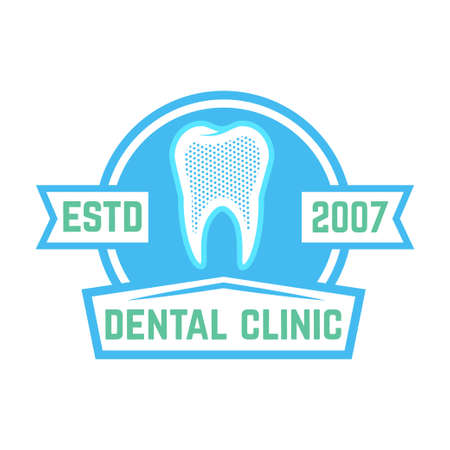 Dental clinic emblem template. Design element for poster, card, banner, sign. Vector illustrationのイラスト素材