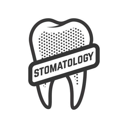 Dental clinic emblem template. Design element for poster, card, banner, sign. Vector illustrationのイラスト素材