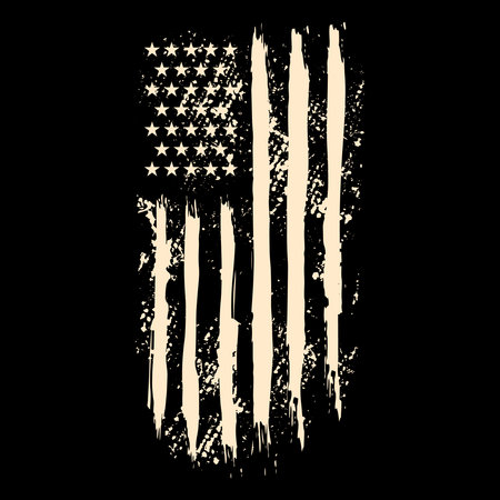 American flag in grunge style. Design element for logo, label, sign, emblem, poster. Vector illustrationのイラスト素材