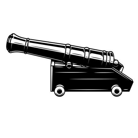 Illustration of ancient cannon. Design element for   label, sign, poster. Vector illustrationのイラスト素材