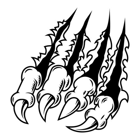 Monster claws scratching background. For poster, t shirt, decoration. vector illustrationのイラスト素材