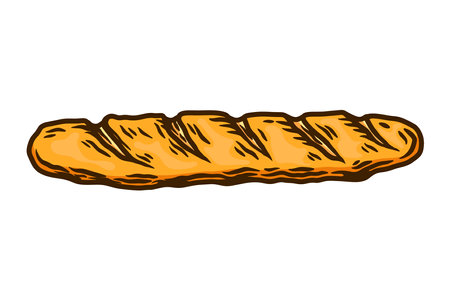 hand drawn bread illustration. Design element for package, banner, flyer, card. vector illustrationのイラスト素材