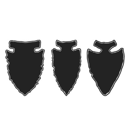 Illustration of stone arrow head. Design element for poster, card, banner, emblem, sign. vector illustrationのイラスト素材