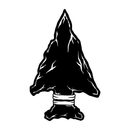 illustration of stone arrow head. Design element for poster, card, banner, , emblem. vector illustrationのイラスト素材