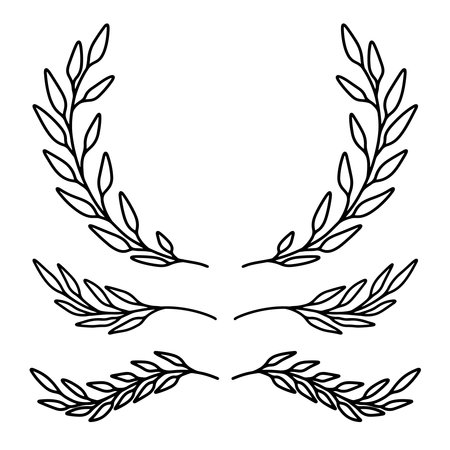 Set of floral dividers in vintage style. Design element for decorations. vector illustrationのイラスト素材