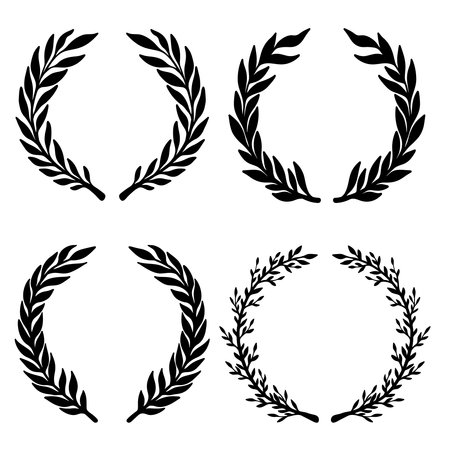 Set of floral wreath in vintage style. Design element for decorations. vector illustrationのイラスト素材