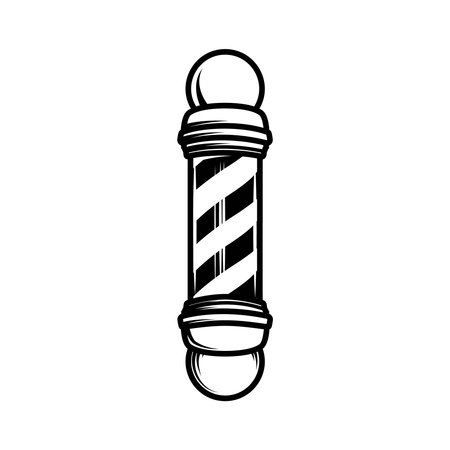 Barber pole. Design element for  label, sign, emblem. Vector illustrationのイラスト素材