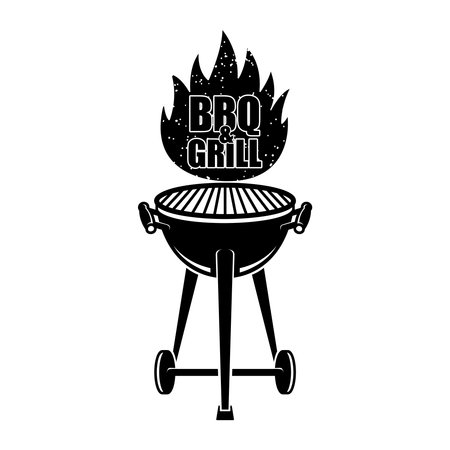 Bbq emblem, badge. Grill party. Vector illustrationのイラスト素材
