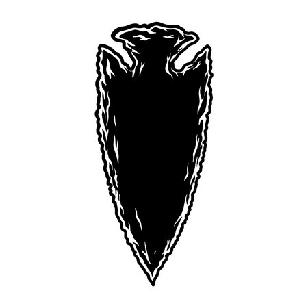 Illustration of stone arrowhead.のイラスト素材