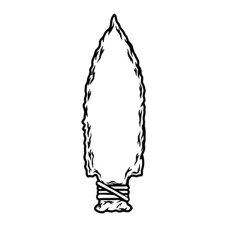 Illustration of stone arrowhead.のイラスト素材