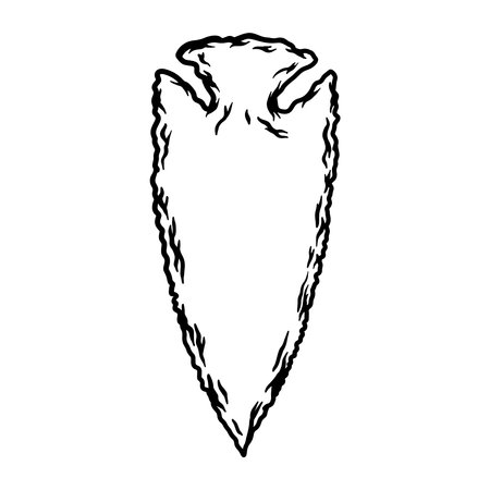 Illustration of stone arrowhead.のイラスト素材