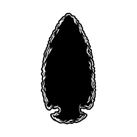 Illustration of stone arrowhead.のイラスト素材