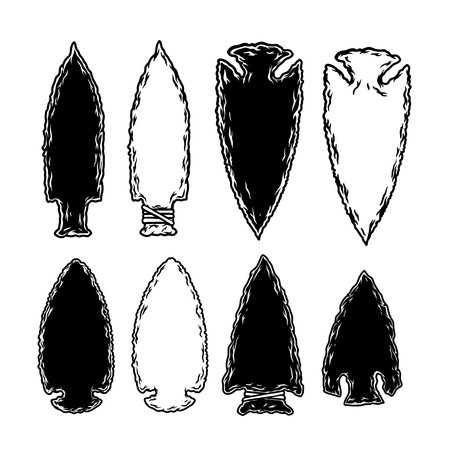 Illustration of stone arrowhead.のイラスト素材