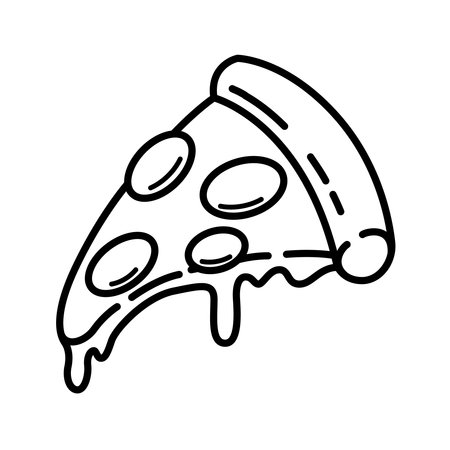Illustration of pizza in cartoon style.のイラスト素材