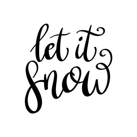Let it snow. Hand drawn lettering phrase. Design element for poster, card, banner. Vector illustrationのイラスト素材