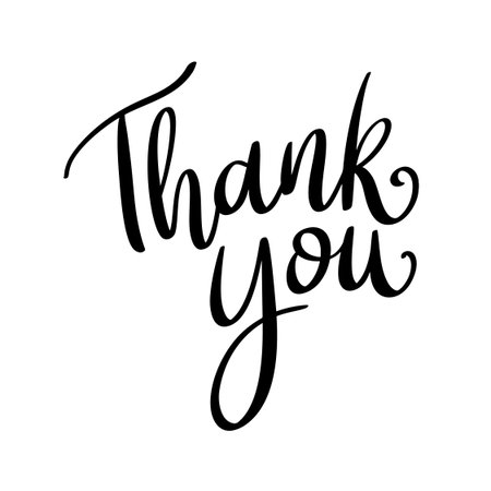 Thank you. Lettering phrase isolated on white background. Vector illustrationのイラスト素材